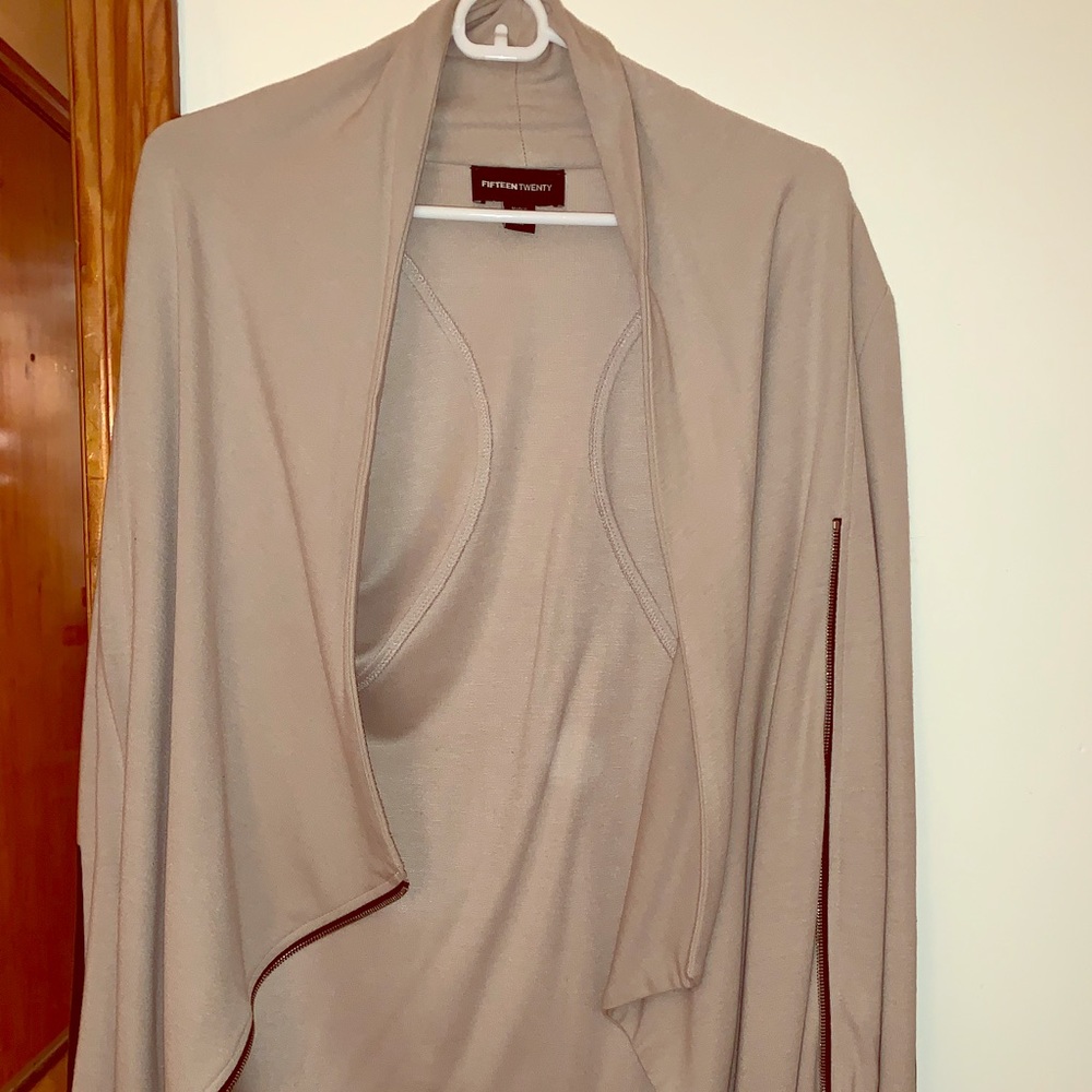 Fifteen Twenty zip up sweatshirt with leather